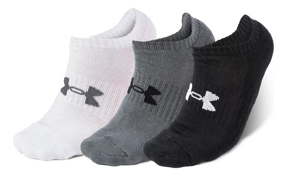 Kit Meias Under Armour 3x1 Unissex Core Cotton Invisivel